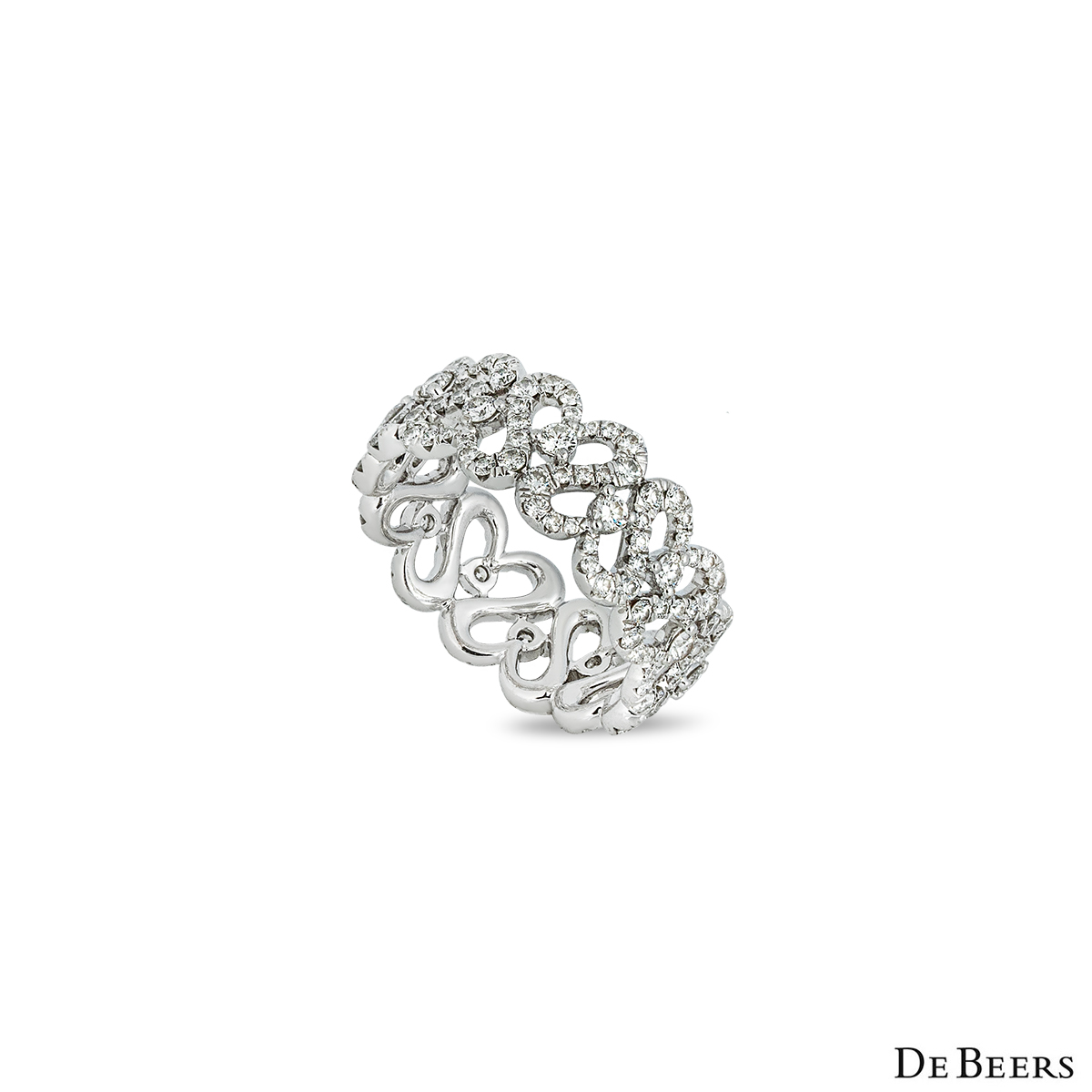 De Beers White Gold Diamond Swan Ring R102310